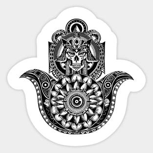 Skull King Hamsa Hand Sticker